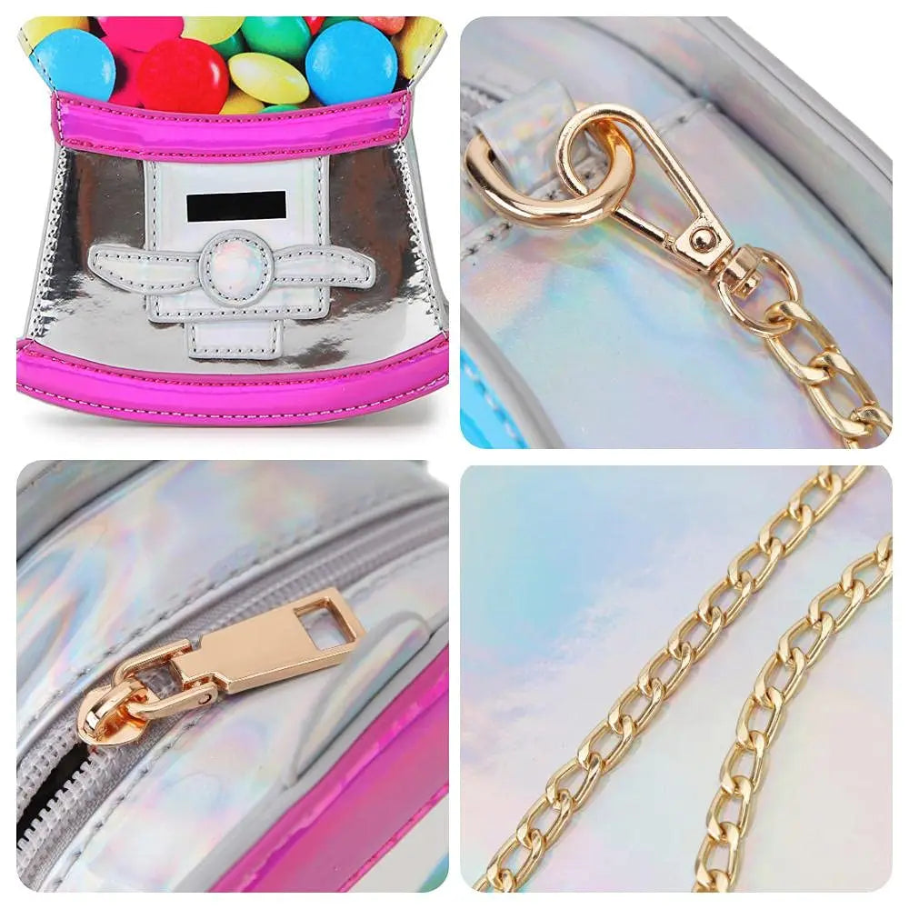 Novelty Crossbody Kawaii Gumball Machine Shaped Purses and Handbags for Women - Totes and Tangles