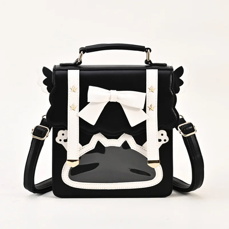 Cute Bow Backpack for Young Girls Kawaii Transparent Jk Uniform School Bag Lolita Cosplay SHoulder Bag WomenPurses and Handbgs - Totes and Tangles