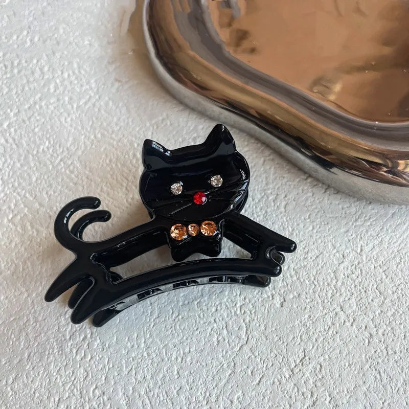 Muweordy Cute Cat Hair Clip Acetate Claw Clip Animal Hair Claw for Women Cartoon Hair Crab Clip Headwear Kawaii Hair Accessories