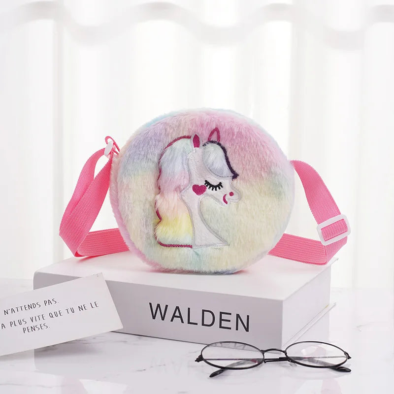 New Fashion Children Girls Shoulder Bag Cute Unicorn Animals Messenger Bag Kids Keys Coin Purse Cute Princess Mini Handbag - Totes and Tangles