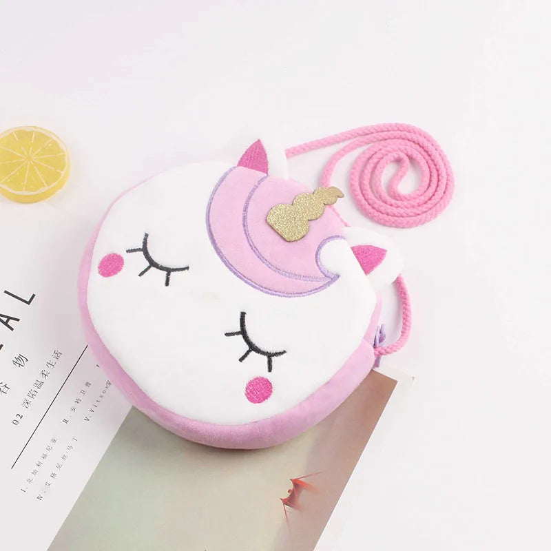 New Fashion Children Girls Shoulder Bag Cute Unicorn Animals Messenger Bag Kids Keys Coin Purse Cute Princess Mini Handbag - Totes and Tangles