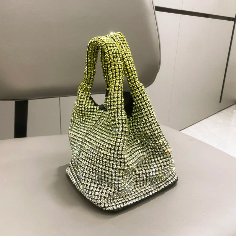 Purse Rhinestones Evening Clutch Bag Purses and Handbag Luxury Designer Hobo Shoulder Bag Shiny Crystal Clutch Purse Bucket Bag - Totes and Tangles