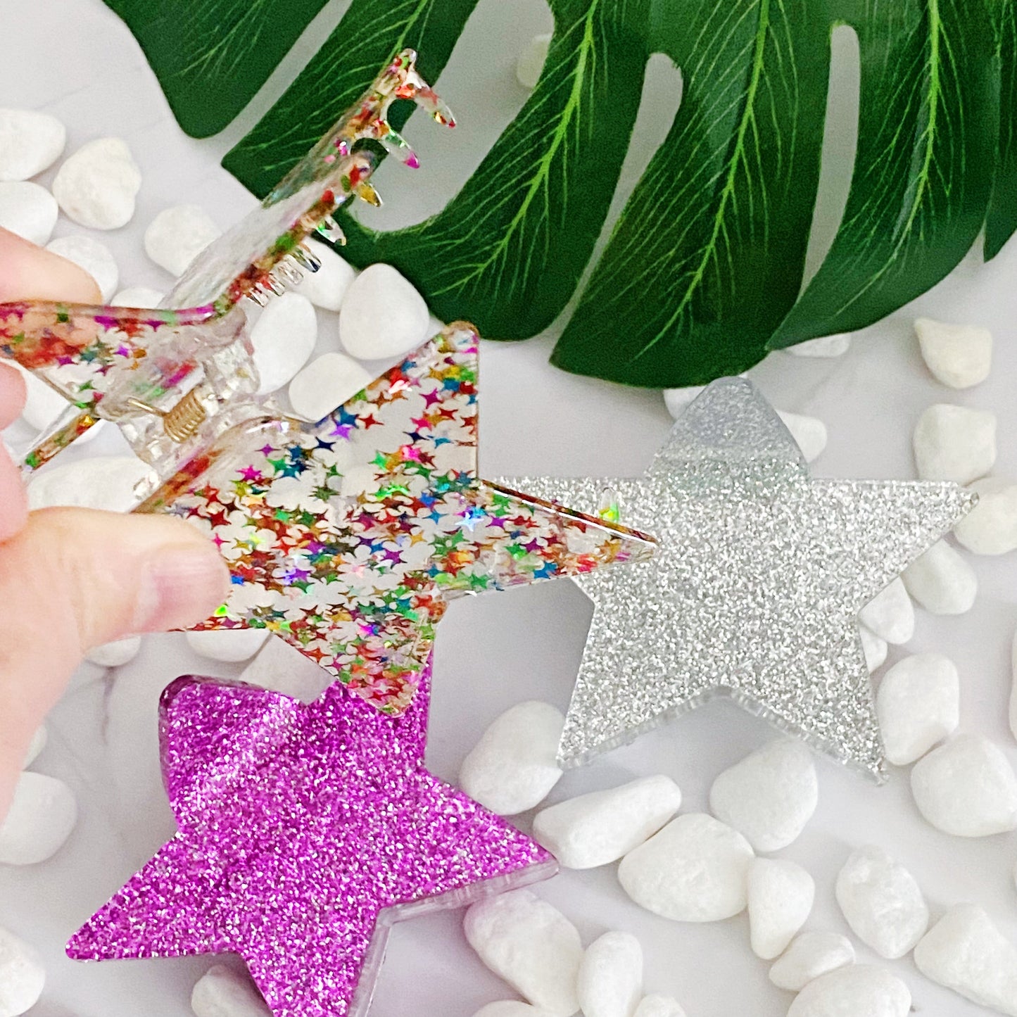 Dipped in Glitter Star Hair Claw