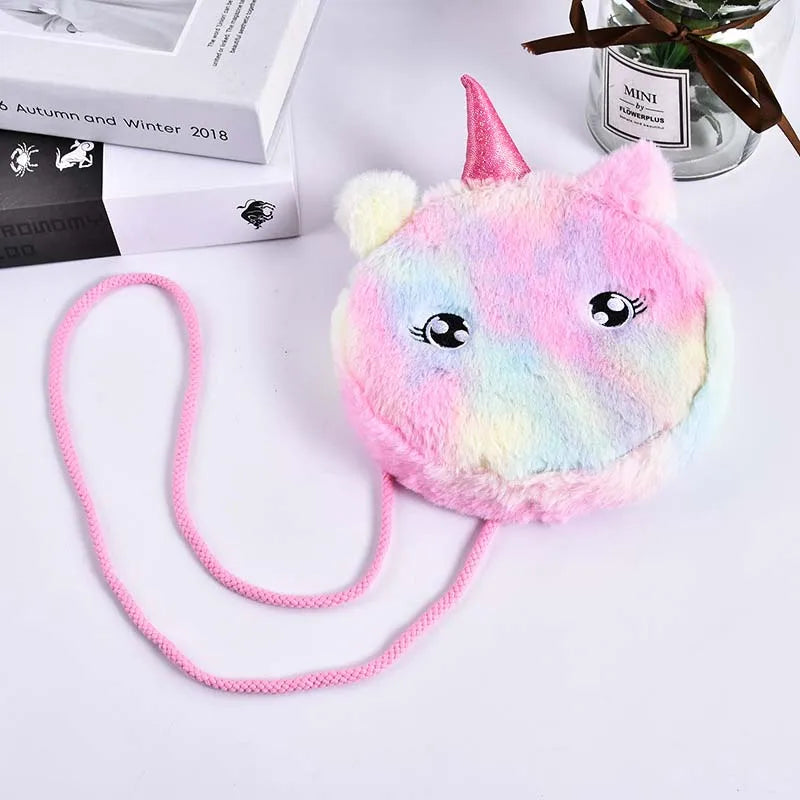 New Fashion Children Girls Shoulder Bag Cute Unicorn Animals Messenger Bag Kids Keys Coin Purse Cute Princess Mini Handbag - Totes and Tangles