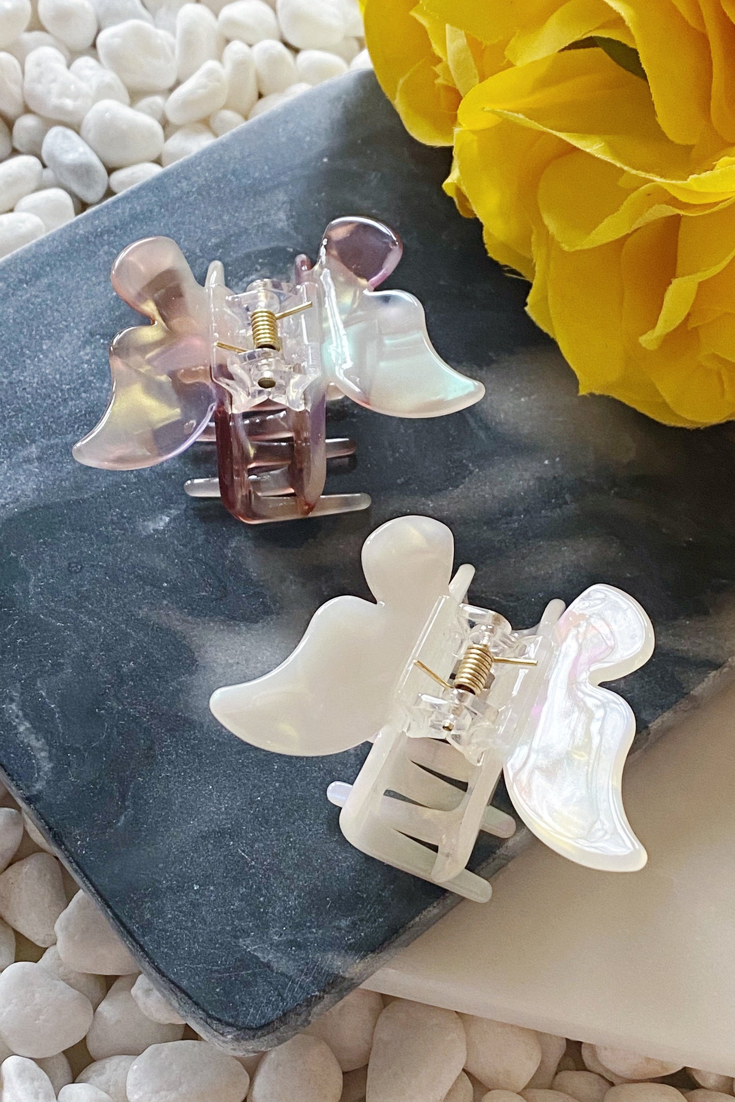 Tortoise and Holo Butterfly Hair Claw