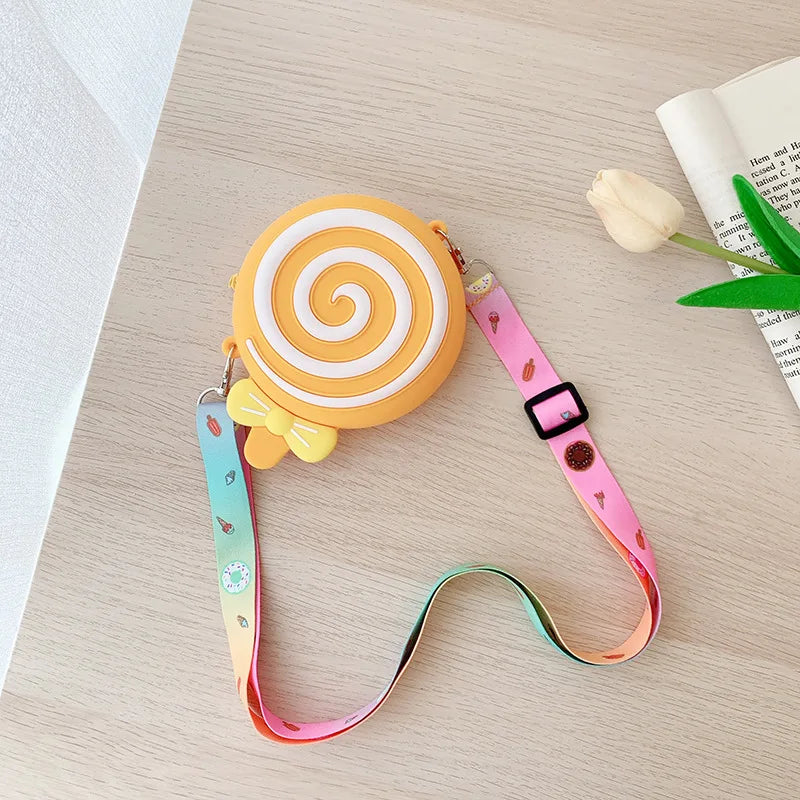 Cute Donut Silicone Coin Purse Pocket Mini Shoulder Bag Girls Daily Storage Bag - Totes and Tangles