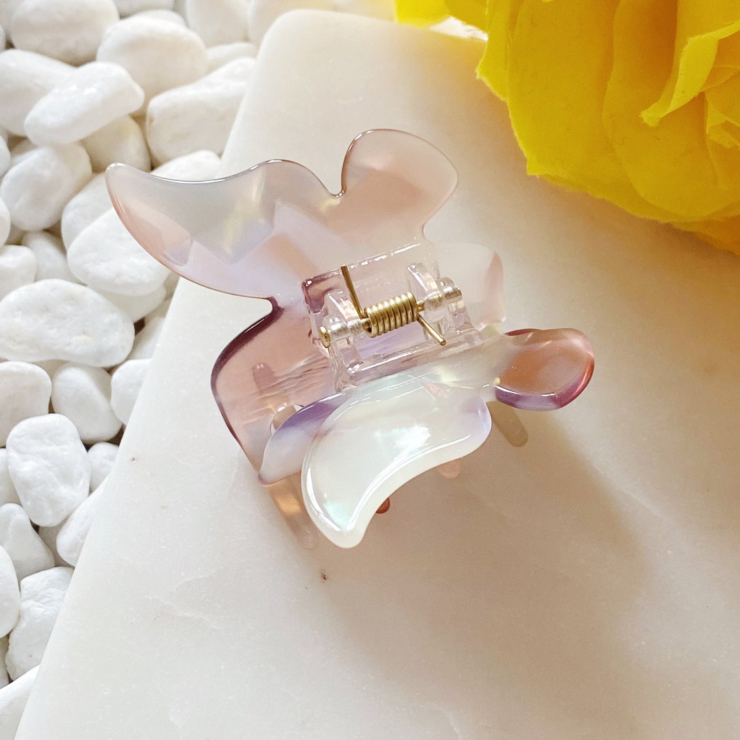 Tortoise and Holo Butterfly Hair Claw