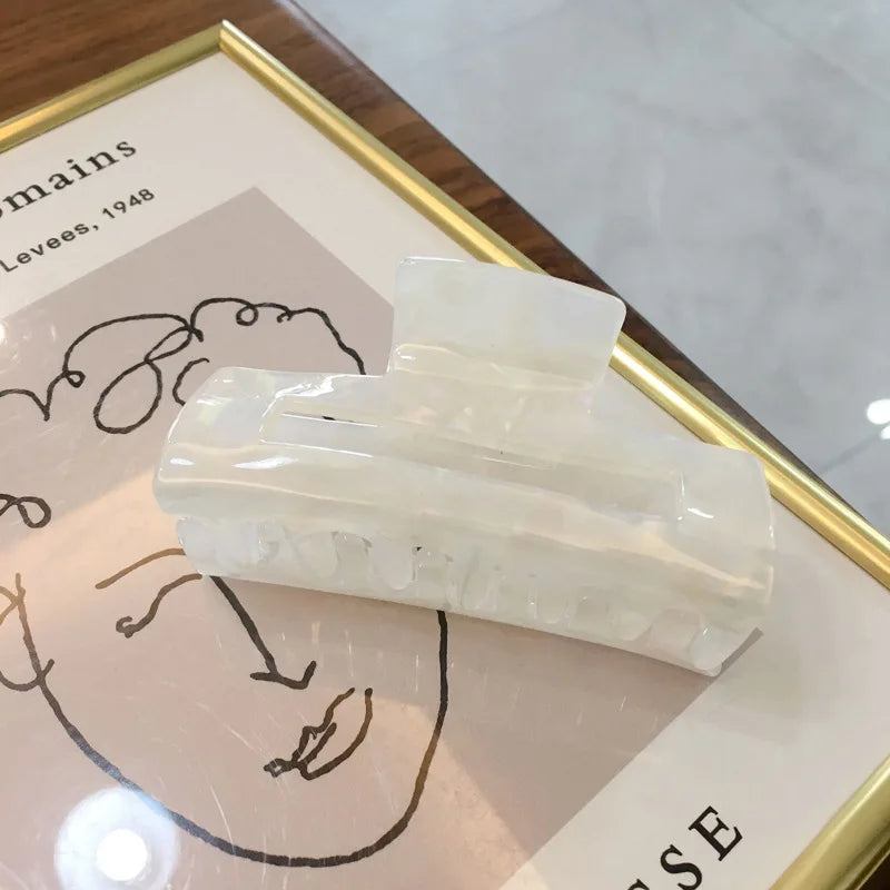 Korean Rectangle Acrylic Marble Hair Claws Cellulose Acetate Hair Clip Hairpins for Women Girls Hair Crab Clamp Hair Accessories